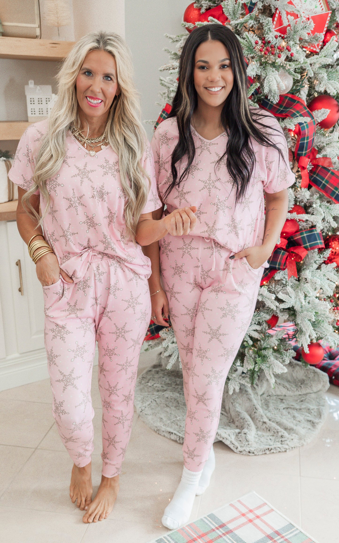 Pink Snowflake Jogger Pajama Set by Salty Wave (TOP & BOTTOM) **Start Ship Date: Nov 29th**DEAL-COUPON EXCLUDED