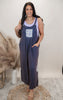 Ink Navy Patchwork Paradise Jumpsuit
