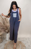 Ink Navy Patchwork Paradise Jumpsuit
