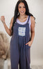 Ink Navy Patchwork Paradise Jumpsuit