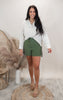 Natural Linen Blend Pinstripe Dolman Shirt