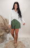 Natural Linen Blend Pinstripe Dolman Shirt
