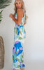 It's Captivating Printed Halter Neck Jumpsuit - Blue