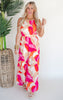 It's Captivating Printed Halter Neck Jumpsuit - Ecru Pink - SPRING 2025