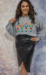 Nutcracker Embroidery Christmas Sweater Pullover - Final Sale