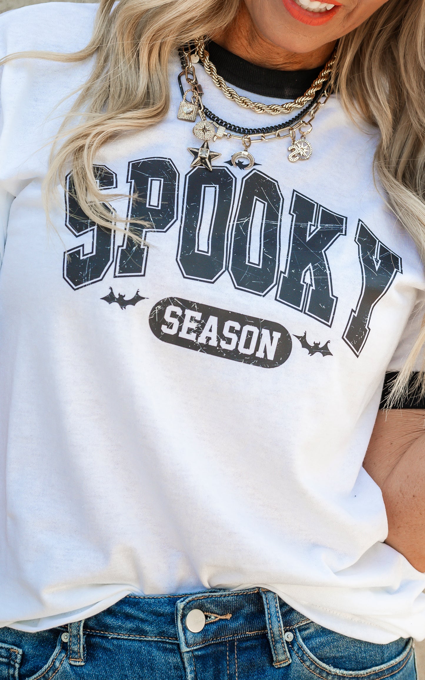 Spooky Season Ringer Graphic T-shirt