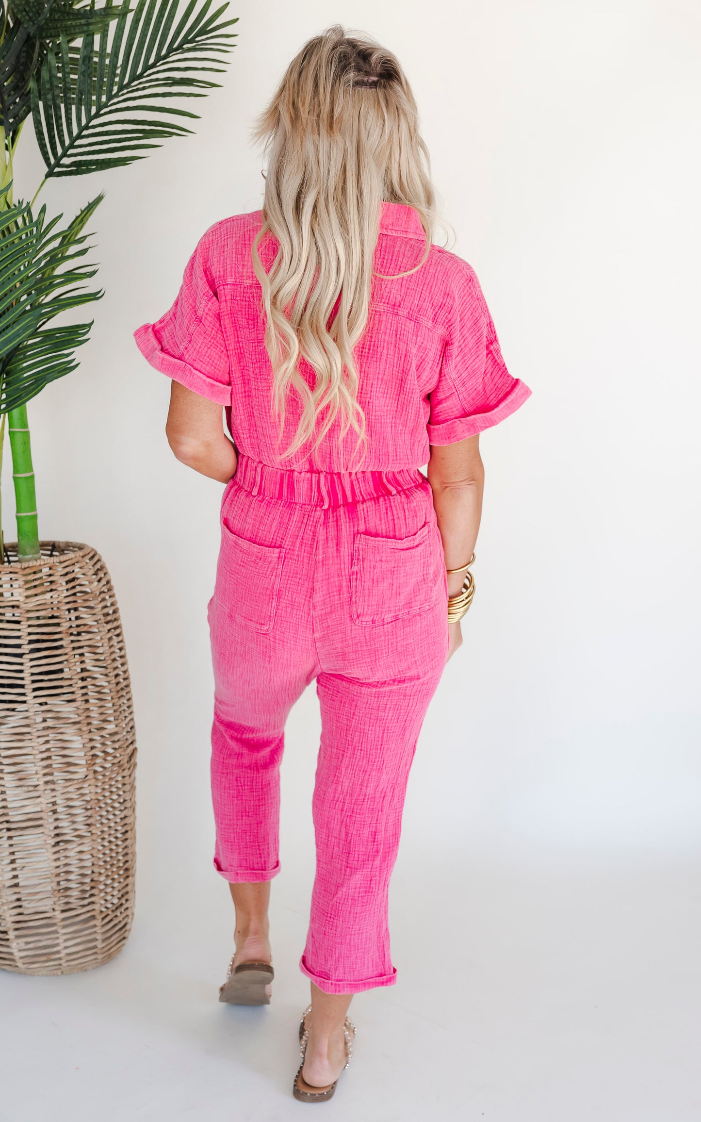 Feel the Confidence Short Sleeve Solid Knit Jumpsuit - Final Sale