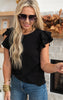 black ruffle sleeve top 