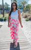 Pink Botantic Boarder Print Rayon Pants