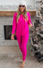 Long Sleeve V-Neck Microfiber Lounge Set - Final Sale