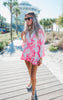 Pink Botantic Boarder Long Sleeve Beach Dress -  Final Sale