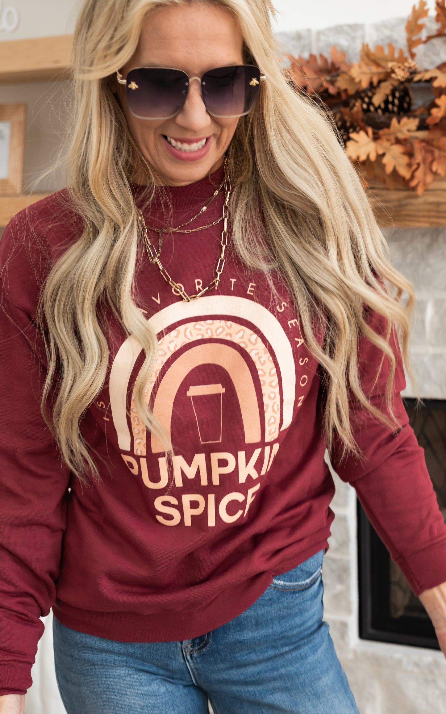 MY FAVORITE SEASON IS PUMPKIN SPICE GRAPHIC SWEATSHIRT 