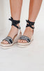 Black Paris Embroidered Upper Wedge Heel* - Final Sale