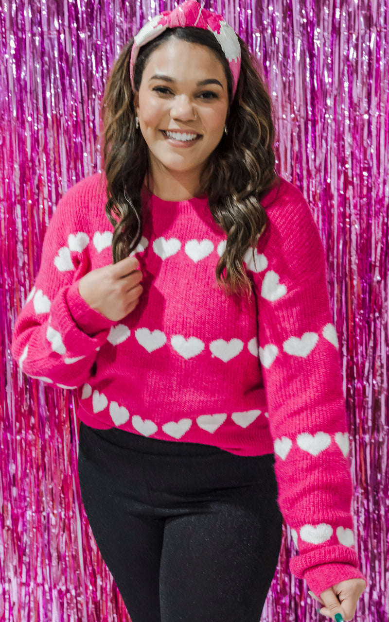 Fuchsia Heart Sweater