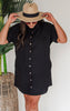 Doing all the Things Button Down Short Sleeve Shirt Dress