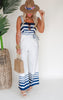 White & Navy Jumpsuit - Final Sale