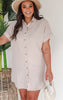 Doing all the Things Button Down Short Sleeve Shirt Dress - Final Sale