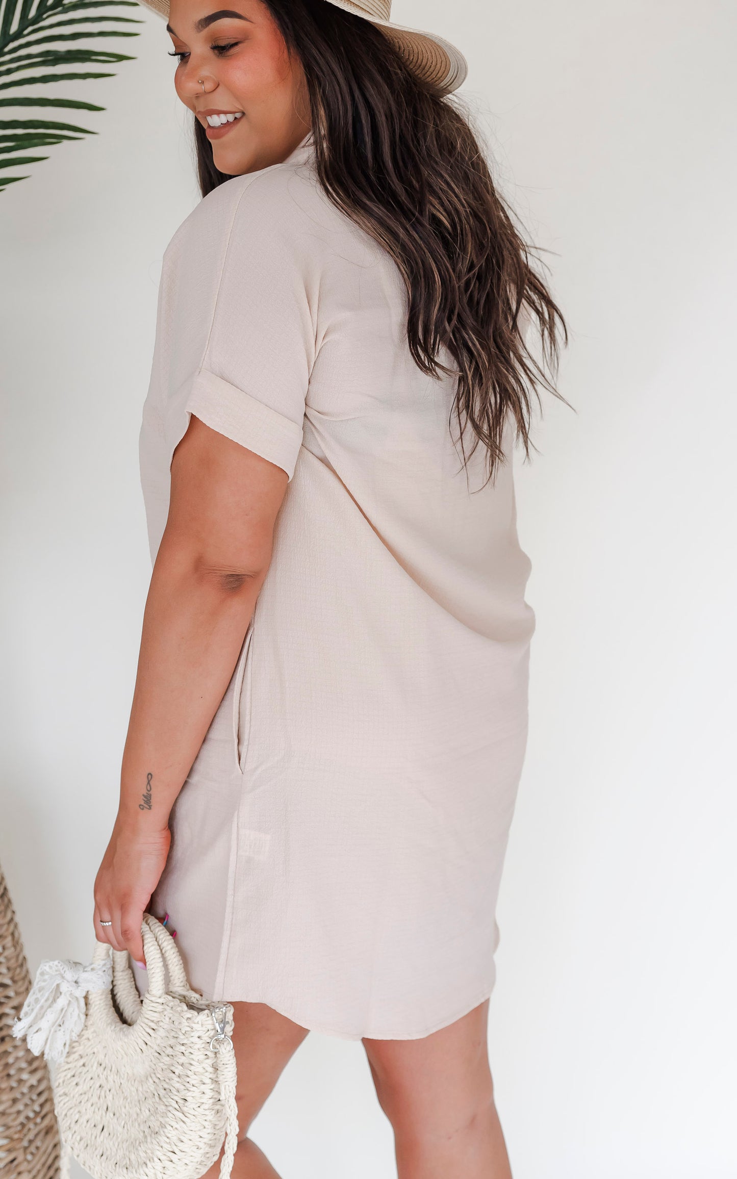 Doing all the Things Button Down Short Sleeve Shirt Dress