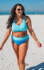 SALTY WAVE Blue Curacao Colorblock Swim Set (Top & Bottom)*