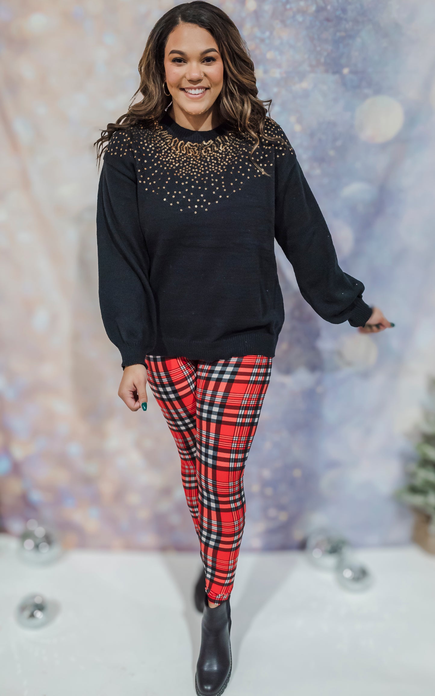 Holiday Plaid Buttery Soft Leggings *Curvy Girl*