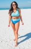 SALTY WAVE Blue Curacao Colorblock Swim Set (Top & Bottom)*