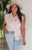 Out of Office V Neck Collar Button Down Top - Final Sale