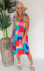 Take it All In Multi Color Square Printed Summer Dress - Final Sale