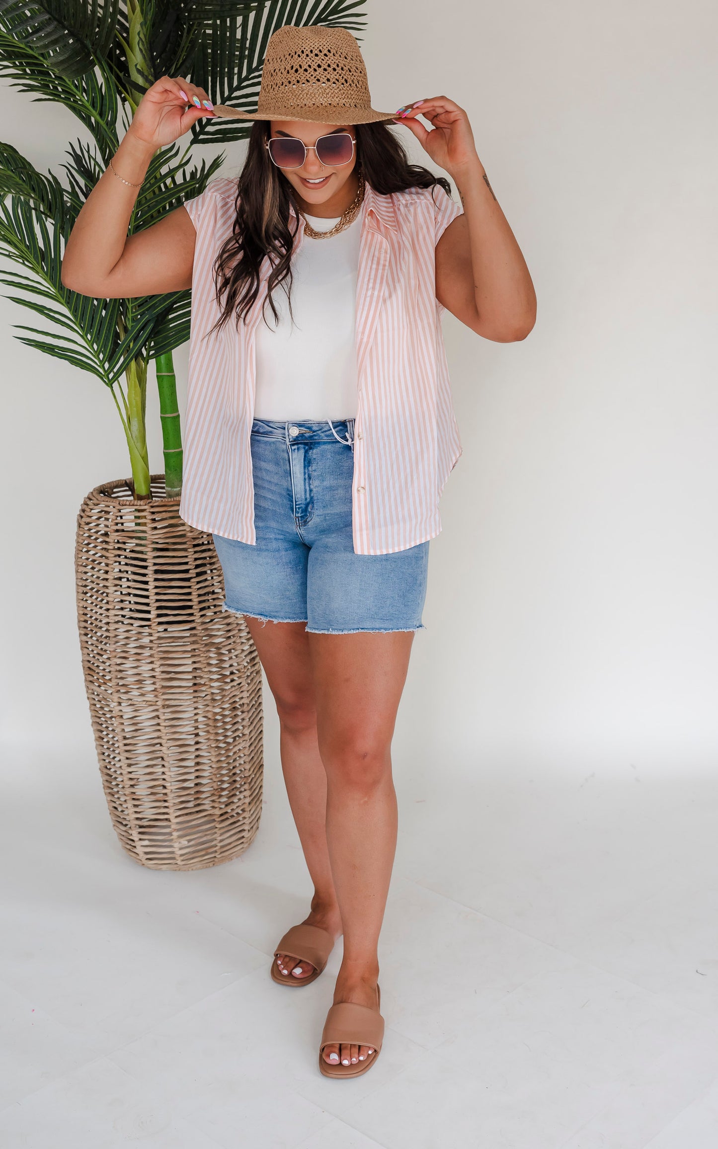 VERVET | Done Deal High Rise Midi Denim Shorts - Final Sale