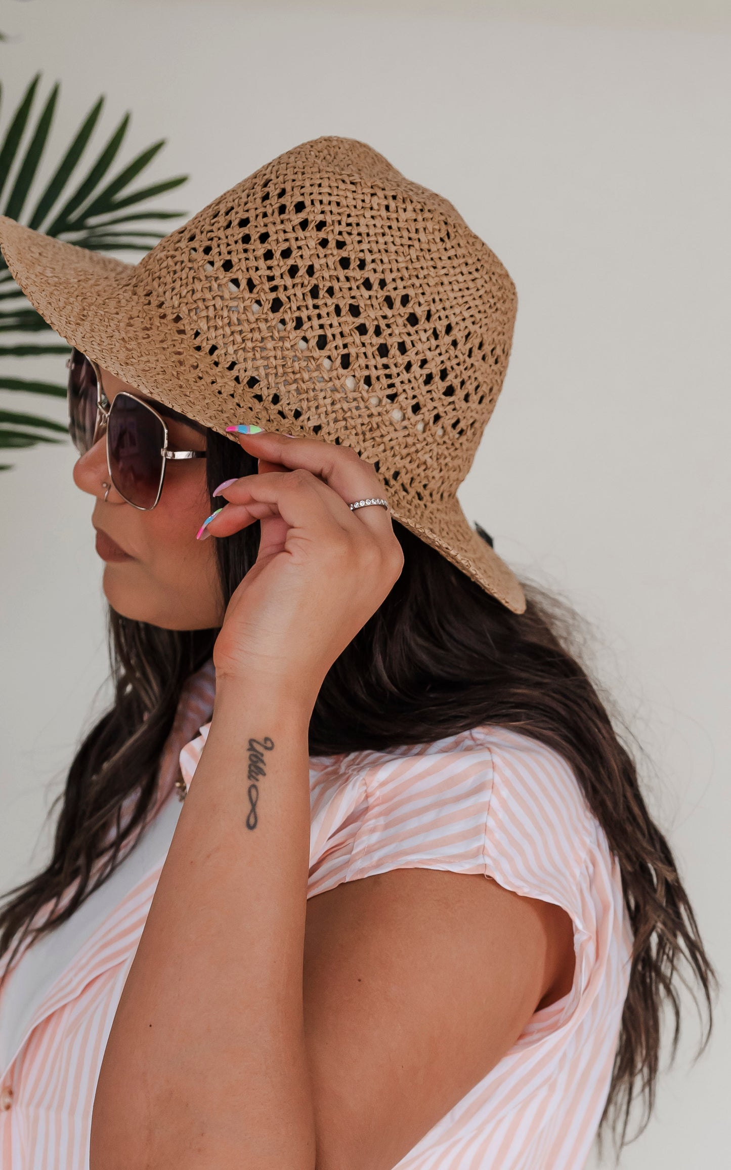 Chevron Patter Loose Weave Summer Fedora