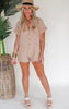 Relax A Little Linen Utility Romper - Final Sale