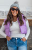 Bright Lavender Cropped Puffer Vest