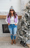 Bright Lavender Cropped Puffer Vest