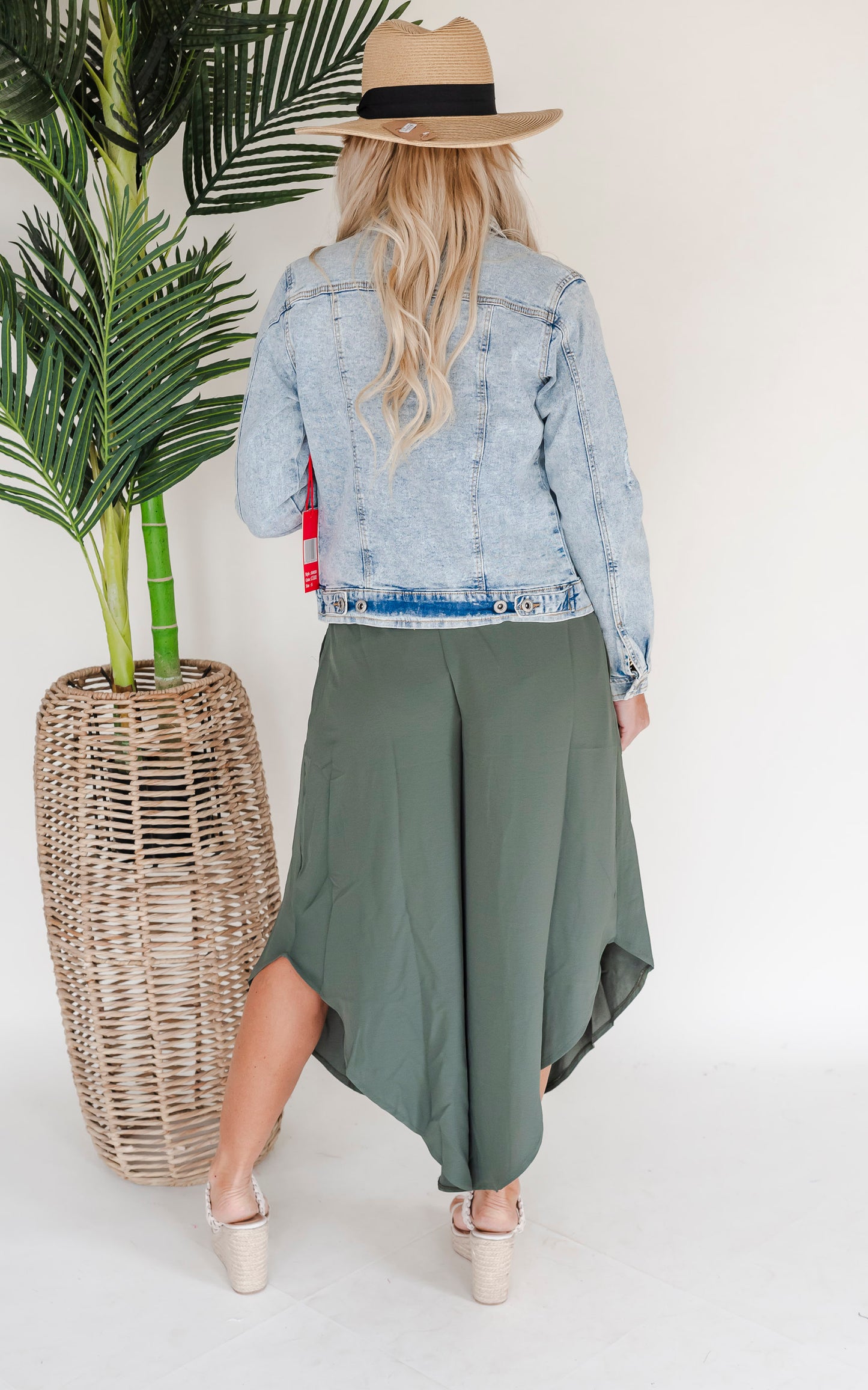 Olive High Waist Tulip Hem Pants