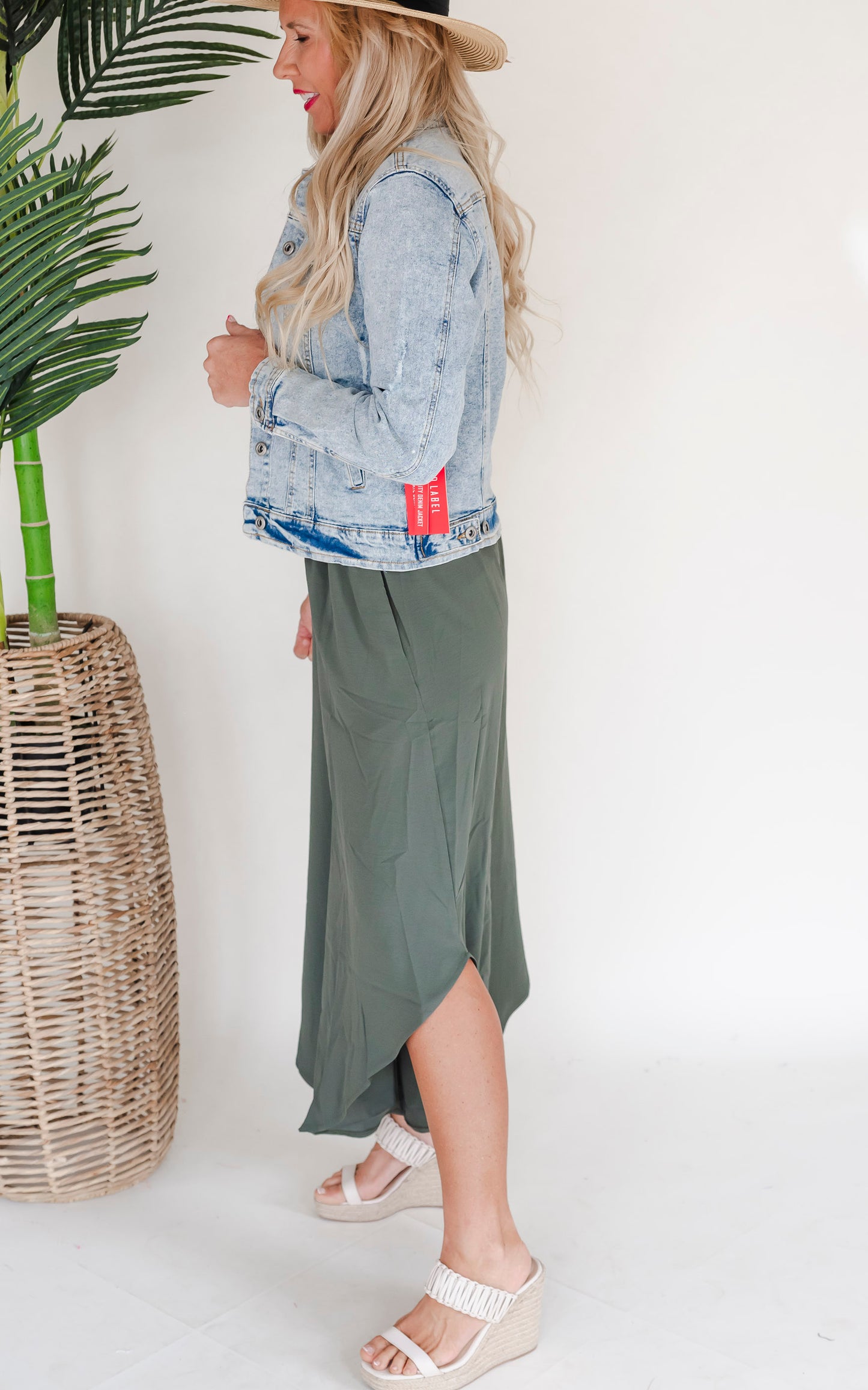 Olive High Waist Tulip Hem Pants