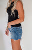 VERVET | Bulletproof High Rise Raw Hem Denim Shorts - Final Sale