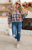 Autumn Morning Wood Brushed Plaid Pullover Top