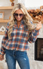 Autumn Morning Wood Brushed Plaid Pullover Top