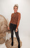 Floral Lace Mock Neck Sheer Top