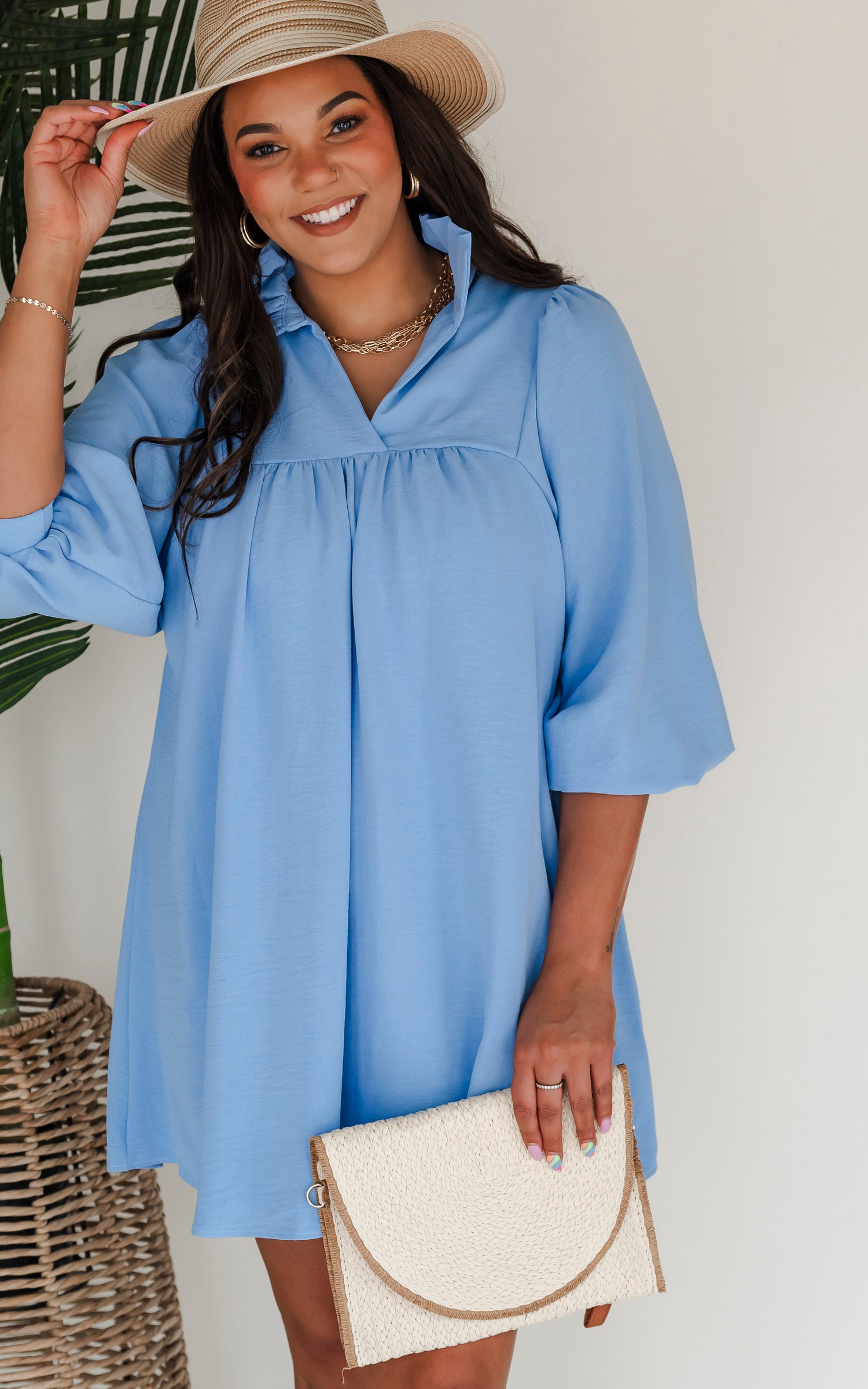 Savannah Dress Chambray by Adrienne Final Sale – BAD HABIT