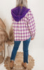 Purple Plaid Hoodie Shacket