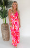 Milan Moments Pink Printed V-Neck Jumpsuit - Final Sale