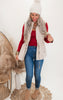 Plaid Waist Drawstring Sherpa Vest