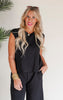 Feeling Fancy Textured Tie Back Drop Shoulder Jumpsuit