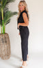 Feeling Fancy Textured Tie Back Drop Shoulder Jumpsuit