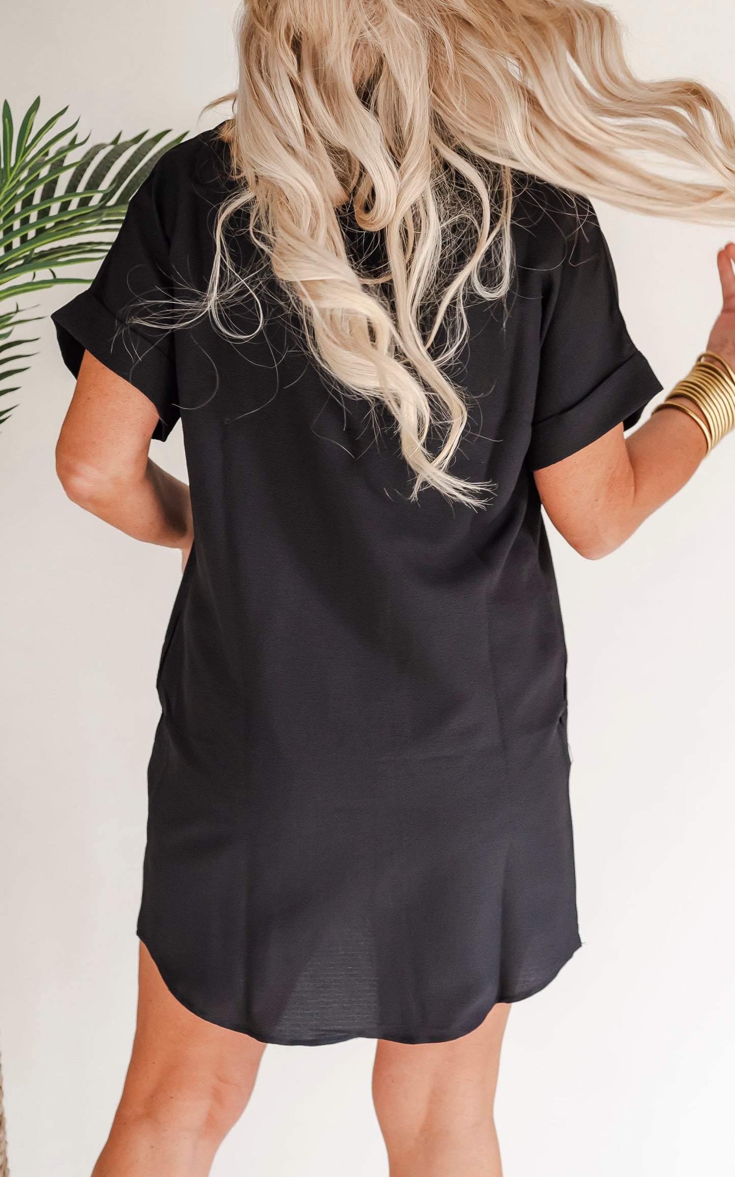 Doing all the Things Button Down Short Sleeve Shirt Dress - Final Sale