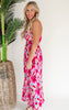 RSVP Magenta Floral Tie Back Halter Maxi Dress - Final Sale