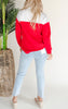 Red Colorblock Zip Sweatshirt by Salty Wave