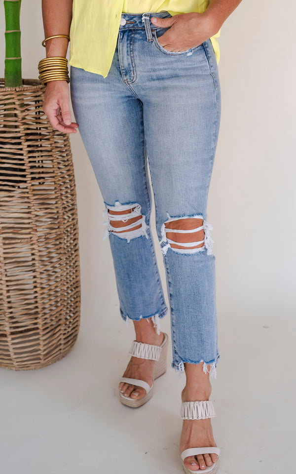 Miracles High Rise Kick Flare Denim Jeans