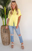 Pop the Lime Short Sleeve Blouse Top