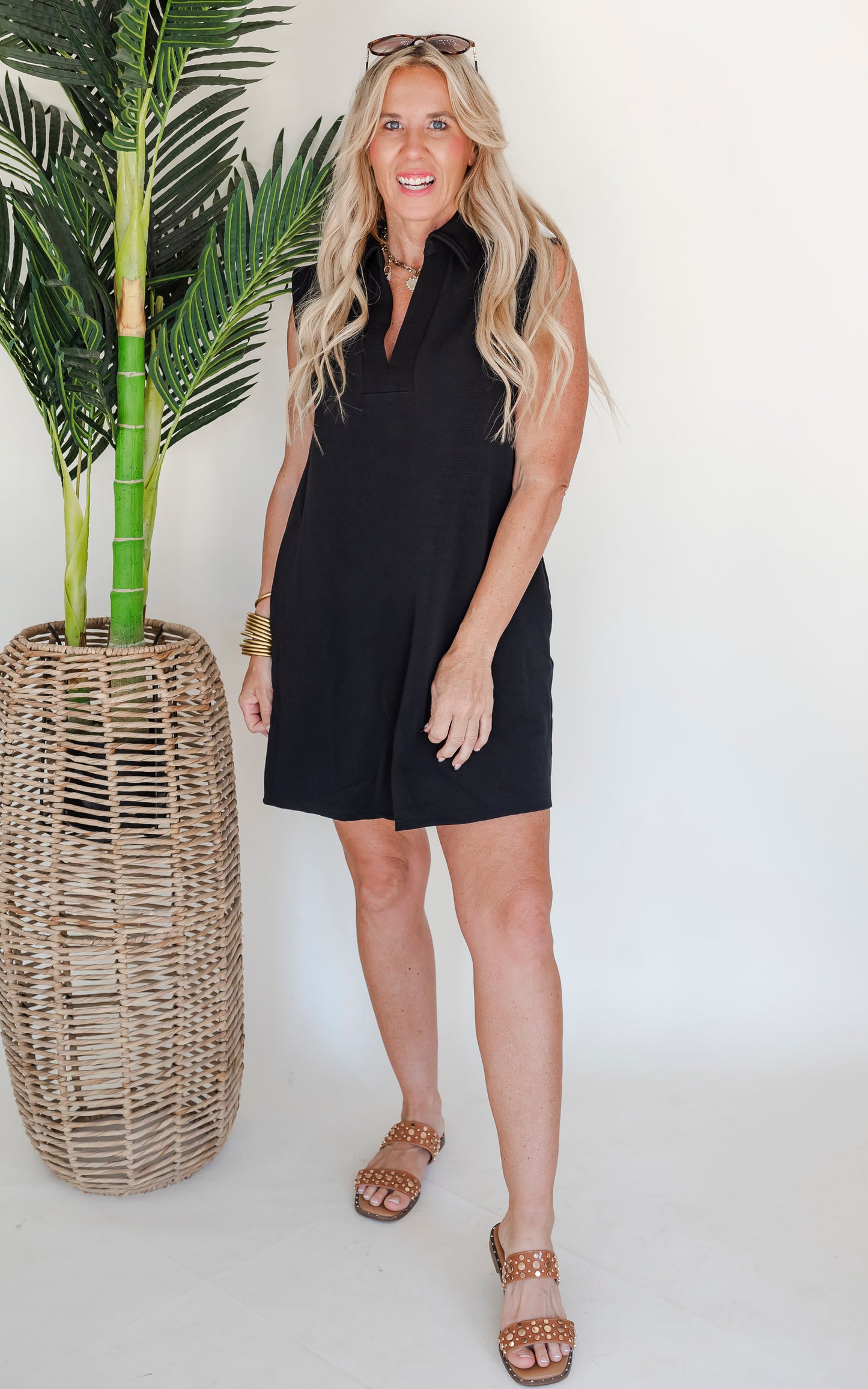 Black Simply Darling Sleeveless Mini Dress